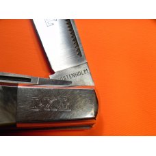 I*XL Barlow Pocket Knife w/ Black Lip Pearl & fiery Multi-Colored Handles -I*XL Blade Etch-IXL -NOS