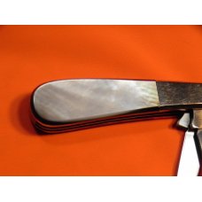 I*XL Barlow Pocket Knife w/ Black Lip Pearl & fiery Multi-Colored Handles -I*XL Blade Etch-IXL -NOS