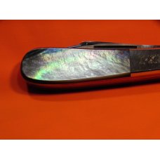 I*XL Barlow Pocket Knife w/ Black Lip Pearl & fiery Multi-Colored Handles -I*XL Blade Etch-IXL -NOS