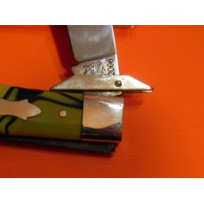 2006 HAND MADE Bulldog Brand 1 Blade Swing Guard, Cheetah Style Knife w/ Yellow/Black Swirl Handles 2006 HAND MADE Bulldog Brand 1 Blade Swing Guard, Cheetah Style Knife w/ Yellow/Black Swirl Handles