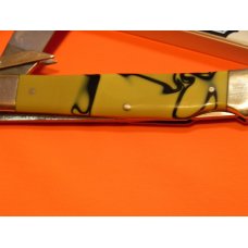 2006 HAND MADE Bulldog Brand 1 Blade Swing Guard, Cheetah Style Knife w/ Yellow/Black Swirl Handles 2006 HAND MADE Bulldog Brand 1 Blade Swing Guard, Cheetah Style Knife w/ Yellow/Black Swirl Handles