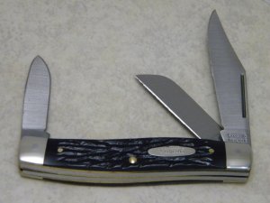 Camillus New York USA Jigged Black FF2 Large Stockman Knife c.2000