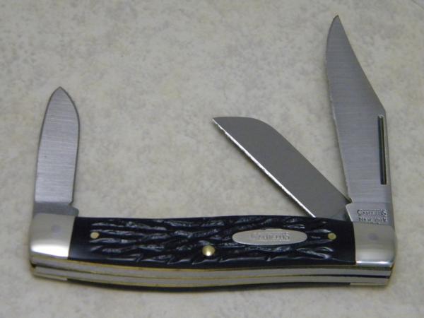 Camillus New York USA Jigged Black FF2 Large Stockman Knife c.2000 Camillus New York USA Jigged Black FF2 Large Stockman Knife c.2000