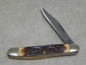 Camillus New York USA Imitation Stag Small Linerlock Knife