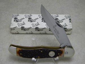 Queen Steel USA 44B Delrin Folding Hunter Push-Lock Knife NIB