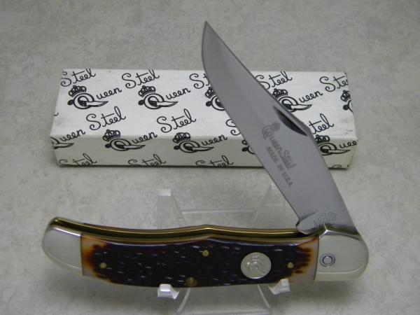 Queen Steel USA 44B Delrin Folding Hunter Push-Lock Knife NIB Queen Steel USA 44B Delrin Folding Hunter Push-Lock Knife NIB