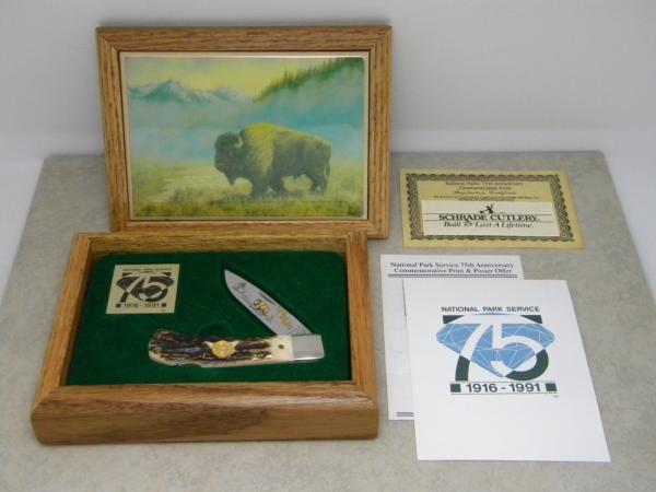 Schrade + USA 5OT Stag Lockback Knife National Park Service 75th Anniversary "Ranger Edition" - NIB Schrade + USA 5OT Stag Lockback Knife National Park Service 75th Anniversary "Ranger Edition" - NIB