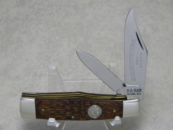 Ka-Bar Olean, NY Jigged Wood Gunstock Jack Knife c.1980 Club Knife Ka-Bar Olean, NY Jigged Wood Gunstock Jack Knife c.1980 Club Knife
