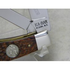 Ka-Bar Olean, NY Jigged Wood Gunstock Jack Knife c.1980 Club Knife Ka-Bar Olean, NY Jigged Wood Gunstock Jack Knife c.1980 Club Knife