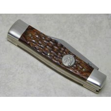 Ka-Bar Olean, NY Jigged Wood Gunstock Jack Knife c.1980 Club Knife Ka-Bar Olean, NY Jigged Wood Gunstock Jack Knife c.1980 Club Knife