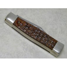 Ka-Bar Olean, NY Jigged Wood Gunstock Jack Knife c.1980 Club Knife Ka-Bar Olean, NY Jigged Wood Gunstock Jack Knife c.1980 Club Knife