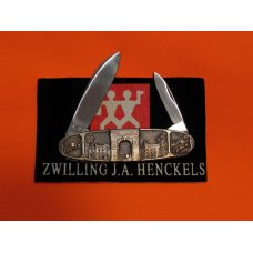 Vintage J A Henckels 2 Blade Gentlemen's Knife w/ Washington Capital and Arch on Metal Handles -NOS Vintage J A Henckels 2 Blade Gentlemen's Knife w/ Washington Capital and Arch on Metal Handles -NOS