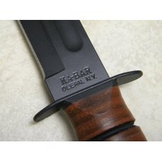 Ka-Bar Olean, NY Stacked Leather #1217 USMC Fixed Blade Fighting Knife & Sheath in Box c.2001 Ka-Bar Olean, NY Stacked Leather #1217 USMC Fixed Blade Fighting Knife & Sheath in Box c.2001