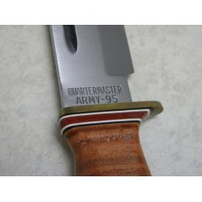 Ontario Knife Co. USA Stacked Leather P3 Army Quartermaster Fixed Blade Knife & Sheath in Box c.1995