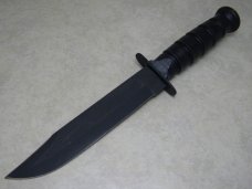 Camillus New York USA Stacked Leather 5684B Marine Combat Fixed Blade Knife & Sheath in Box
