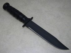 Camillus New York USA Stacked Leather 5684B Marine Combat Fixed Blade Knife & Sheath in Box