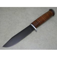 Western USA L71 Stacked Leather USN SEABEE Fixed Blade Knife & Sheath in Box c.1985 Western USA L71 Stacked Leather USN SEABEE Fixed Blade Knife & Sheath in Box c.1985