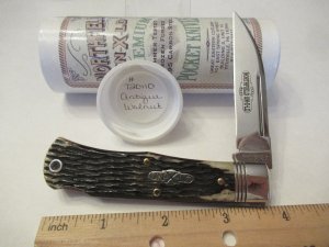 Great Eastern Antique Walnut Bone Folding Lock Back pattern # 720110 