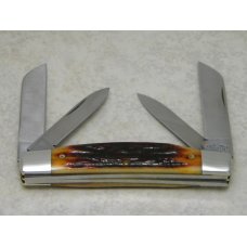 Canal Street Cutlery Co. USA Amber Stag Bone 412308 Large 4 Blade Congress Knife in Box c.2005 Canal Street Cutlery Co. USA Amber Stag Bone 412308 Large 4 Blade Congress Knife in Box c.2005