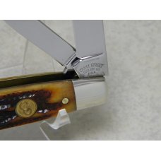 Canal Street Cutlery Co. USA Amber Stag Bone 412308 Large 4 Blade Congress Knife in Box c.2005 Canal Street Cutlery Co. USA Amber Stag Bone 412308 Large 4 Blade Congress Knife in Box c.2005