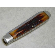 Canal Street Cutlery Co. USA Dark Amber Stag Bone 212304 Trapper Knife in Box c.2005 Canal Street Cutlery Co. USA Dark Amber Stag Bone 212304 Trapper Knife in Box c.2005