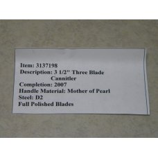 Canal Street Cutlery Co. USA Mother of Pearl 3137198 Cannitler Knife in Box c.2007 Canal Street Cutlery Co. USA Mother of Pearl 3137198 Cannitler Knife in Box c.2007