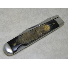 Canal Street Cutlery Co. USA Bark Buffalo Horn 1129210 Swing Guard Lockback Knife in Box c.2007 Canal Street Cutlery Co. USA Bark Buffalo Horn 1129210 Swing Guard Lockback Knife in Box c.2007