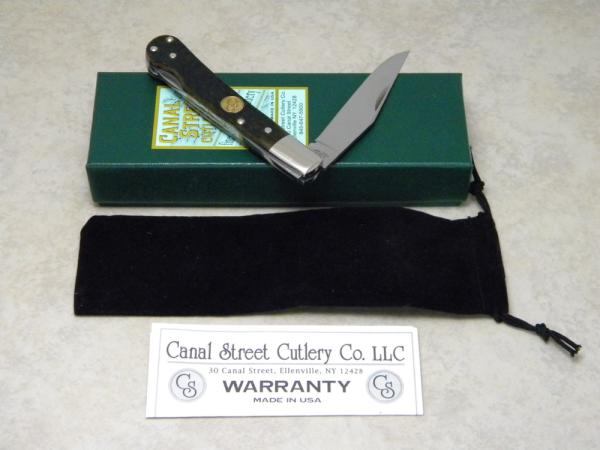 Canal Street Cutlery Co. USA Antique Green Popcorn Bone 1135524 "Pinch" Lockback Knife in Box c.2011 Canal Street Cutlery Co. USA Antique Green Popcorn Bone 1135524 "Pinch" Lockback Knife in Box c.2011