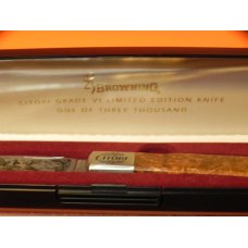 Browning Citori Grade VI Commemorative Knife w Quince Wood Handles 24k Gold Hunt Scene Etch 1of 3000 Browning Citori Grade VI Commemorative Knife w Quince Wood Handles 24k Gold Hunt Scene Etch 1of 3000