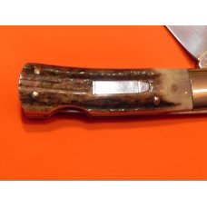 Russell 3 & 1/2" Lock Blade Pocket Knife w/ Great Stag Handles & Bullet Shield -NOS Russell 3 & 1/2" Lock Blade Pocket Knife w/ Great Stag Handles & Bullet Shield -NOS