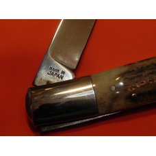 Russell 3 & 1/2" Lock Blade Pocket Knife w/ Great Stag Handles & Bullet Shield -NOS Russell 3 & 1/2" Lock Blade Pocket Knife w/ Great Stag Handles & Bullet Shield -NOS