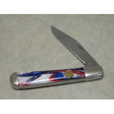 Canal Street Cutlery Co. USA Red, White and Blue Half Moon Trapper Knife in Box