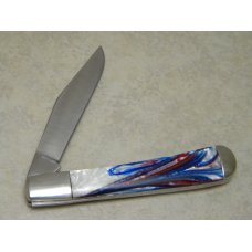 Canal Street Cutlery Co. USA Red, White and Blue Half Moon Trapper Knife in Box