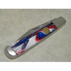 Canal Street Cutlery Co. USA Red, White and Blue Half Moon Trapper Knife in Box