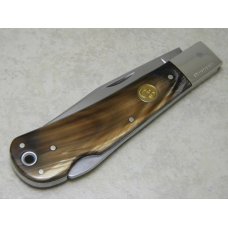 Canal Street Cutlery Co. USA Mahogany Buffalo Horn *Prototype* Squeeze Lockback Knife & Pouch in Box Canal Street Cutlery Co. USA Mahogany Buffalo Horn *Prototype* Squeeze Lockback Knife & Pouch in Box