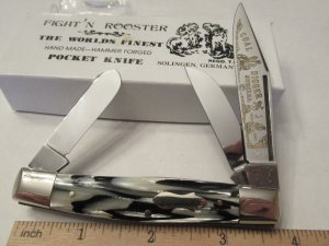  Fight'N Rooster  Black Pearl Celluoid Stockman