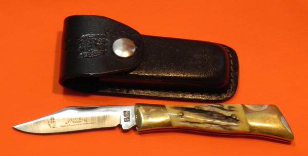 Orig USA Colonel Coon Folding Lock Back Hunter Pocket Knife w/ Great Stag Handles -NOS w/ Sheath Orig USA Colonel Coon Folding Lock Back Hunter Pocket Knife w/ Great Stag Handles -NOS w/ Sheath