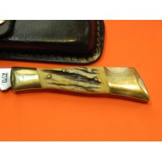 Orig USA Colonel Coon Folding Lock Back Hunter Pocket Knife w/ Great Stag Handles -NOS w/ Sheath Orig USA Colonel Coon Folding Lock Back Hunter Pocket Knife w/ Great Stag Handles -NOS w/ Sheath