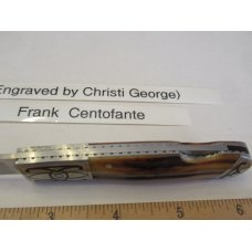 Frank Centofante Engraved By Christi George Red Stag Lock Back Frank Centofante Engraved By Christi George Red Stag Lock Back
