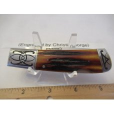 Frank Centofante Engraved By Christi George Red Stag Lock Back Frank Centofante Engraved By Christi George Red Stag Lock Back