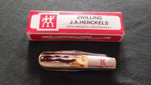 JA Henckles 3 Blade Barlow with Burnt (Torched) Stag Handles