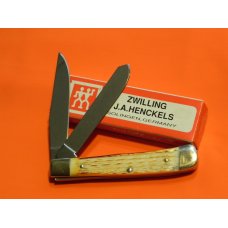 Vintage, J A Henckels 2 Blade Trapper with Torched Natural Bone Handles w/ Black Shield - NOS +Box Vintage, J A Henckels 2 Blade Trapper with Torched Natural Bone Handles w/ Black Shield - NOS +Box