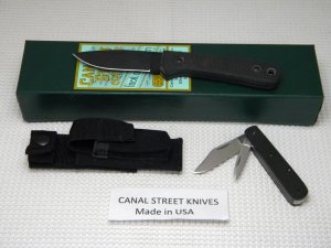 Canal Street Cutlery Co. USA G10 1st Brigade *Prototype" Fixed Blade & Jack Knife in Box