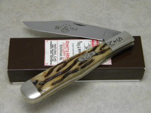 Schatt & Morgan Titusville PA. 2011 Series 5-IV Worm Groove Bone 041102 Coke Bottle Knife in Box