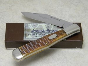 Schatt & Morgan Titusville PA. 2006 Bradford Green Bone 041802 Coke Bottle Knife in Box