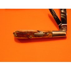 Schatt & Morgan (Queen) Mini Razor Barlow Pocket Knife w/ Great Genuine Mammoth Bark Handle -NOS Schatt & Morgan (Queen) Mini Razor Barlow Pocket Knife w/ Great Genuine Mammoth Bark Handle -NOS