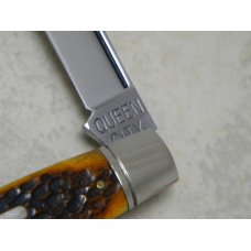Queen City 2012 Aged Honey Amber Stag Bone #31 Large 2 Blade Congress Knife in Box Queen City 2012 Aged Honey Amber Stag Bone #31 Large 2 Blade Congress Knife in Box