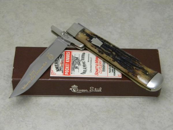 Schatt & Morgan Stag Bone "2002 Wolverine Knife Collectors Club" Swing Guard Lockback Knife in Box Schatt & Morgan Stag Bone "2002 Wolverine Knife Collectors Club" Swing Guard Lockback Knife in Box