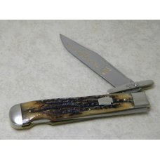 Schatt & Morgan Stag Bone "2002 Wolverine Knife Collectors Club" Swing Guard Lockback Knife in Box Schatt & Morgan Stag Bone "2002 Wolverine Knife Collectors Club" Swing Guard Lockback Knife in Box