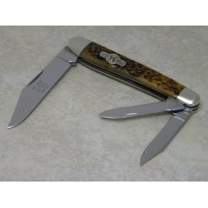 Schatt & Morgan New York 2006 Premier Series 043154 Golden Aged Jigged Bone Whittler Knife in Box Schatt & Morgan New York 2006 Premier Series 043154 Golden Aged Jigged Bone Whittler Knife in Box